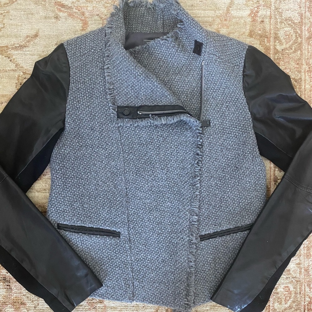 Vince Tweed and Leather Jacket
